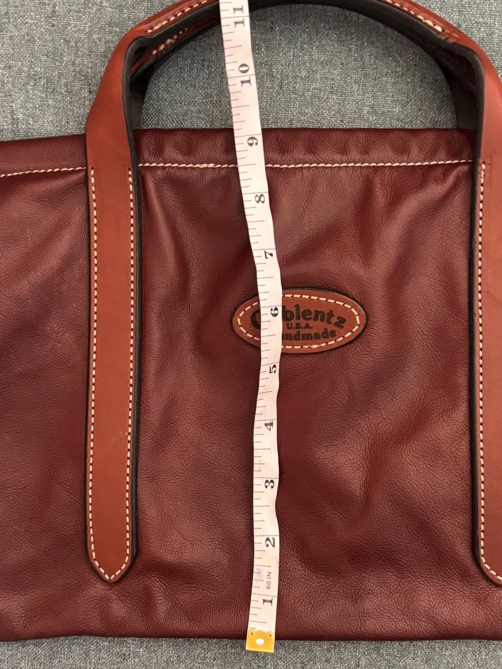 Handmade Brown Leather Tote Bag